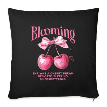Cerises Cerisiers Vitamines Cerises acides - Housse de coussin décorative 45 x 45 cm - noir - Devant