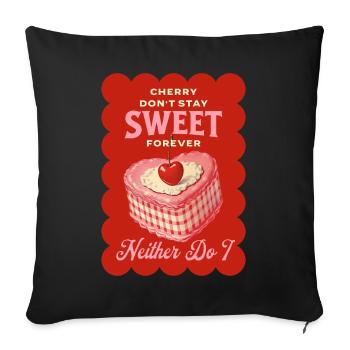 Gâteau aux cerises Gâteau aux cerises Cuisition Cerises acides - Housse de coussin décorative 45 x 45 cm - noir - Devant