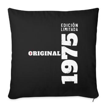 1975 Original Vintage Birthday Gift - Sofa pillowcase 17,3'' x 17,3'' (45 x 45 cm) - black - Front