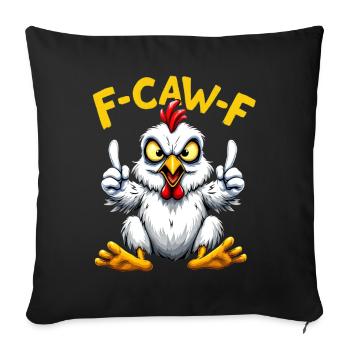 Fighting Chicken F-C-A-W-F Cartoon - Sofa pillowcase 17,3'' x 17,3'' (45 x 45 cm) - black - Front