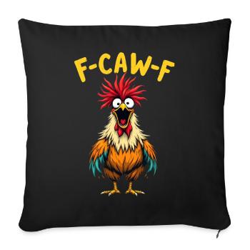 F Caw F Hahn in a blaze of colour - Sofa pillowcase 17,3'' x 17,3'' (45 x 45 cm) - black - Front