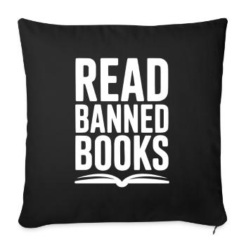 Read Banned Books - Sofa pillowcase 17,3'' x 17,3'' (45 x 45 cm) - black - Front