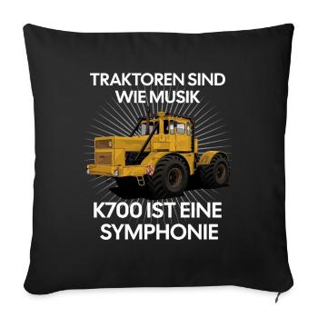Traktoren Sind Wie Musik Symphonie - K700 - Sofakissenbezug 45 x 45 cm - Schwarz - Vorne