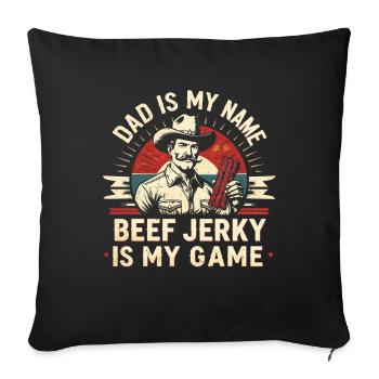 Viande séchée de bœuf séchée Biltong Pemmican Father - Housse de coussin décorative 45 x 45 cm - noir - Devant
