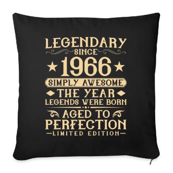 60ème Anniversaire Vintage Vintage 1966 Cadeau - Housse de coussin décorative 45 x 45 cm - noir - Devant