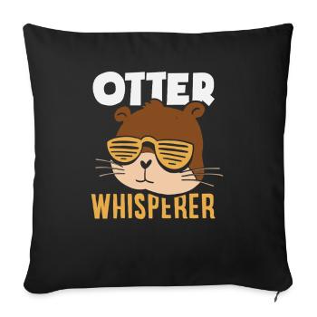 Sea Otter Whisperer - Sofa pillowcase 17,3'' x 17,3'' (45 x 45 cm) - black - Front