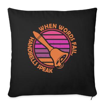 Chorale Instrument de musique Cloche à main Chorale - Housse de coussin décorative 45 x 45 cm - noir - Devant