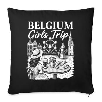 Belgium Girl Strip Illustration - Sofa pillowcase 17,3'' x 17,3'' (45 x 45 cm) - black - Front
