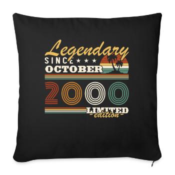 Legendary since October 2000 Vintage Retro - Sofa pillowcase 17,3'' x 17,3'' (45 x 45 cm) - black - Front