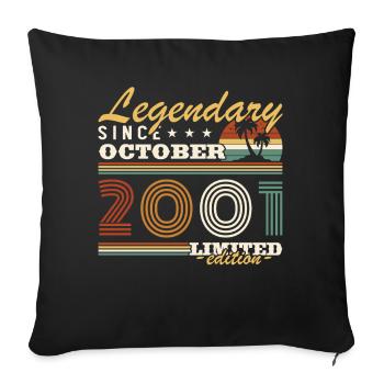 Legendary since October 2001 limited edition - Sofa pillowcase 17,3'' x 17,3'' (45 x 45 cm) - black - Front