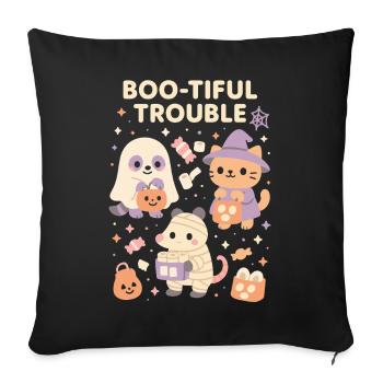 Boo-Tiful Trouble Halloween Costume Fun - Housse de coussin décorative 45 x 45 cm - noir - Devant