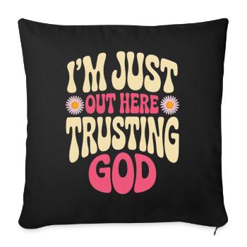 Chemise à motif God Trust - Housse de coussin décorative 45 x 45 cm - noir - Devant