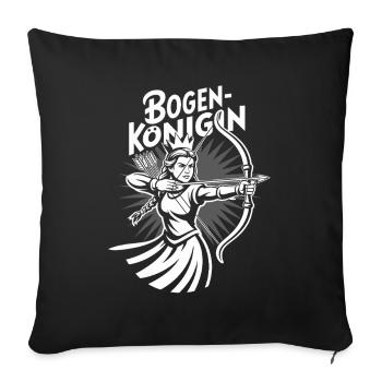 Conception de tir à l’arc pour les archers et les parcours - Housse de coussin décorative 45 x 45 cm - noir - Devant