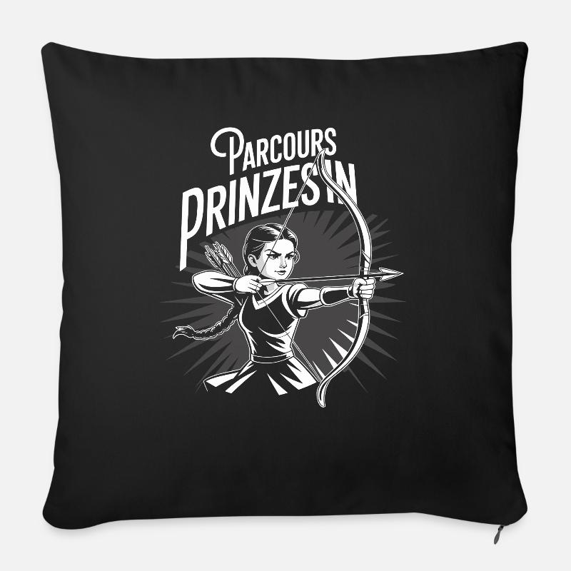 Archery design for archers and courses - Sofa pillowcase 17,3'' x 17,3'' (45 x 45 cm) - black