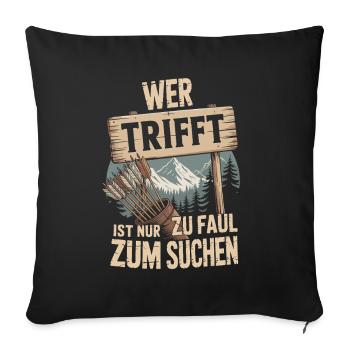 Archery design for archers and courses - Sofa pillowcase 17,3'' x 17,3'' (45 x 45 cm) - black - Front