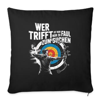 Archery design for archers and courses - Sofa pillowcase 17,3'' x 17,3'' (45 x 45 cm) - black - Front