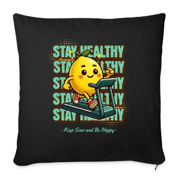 Limonade Lemonade Zitronen Design Stay Healthy - Sofa pillowcase 17,3'' x 17,3'' (45 x 45 cm) - black - Front