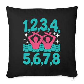 Synchronschwimmen Kunstschwimmen Wassersport - Sofakissenbezug 45 x 45 cm - Schwarz - Vorne