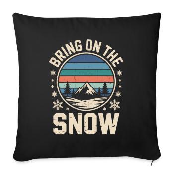 Bring On The Snow Retro Mountain Winter Snowflakes - Sofa pillowcase 17,3'' x 17,3'' (45 x 45 cm) - black - Front