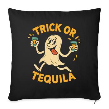 Trick Or Tequila Drôle D’Halloween Dicton - Housse de coussin décorative 45 x 45 cm - noir - Devant