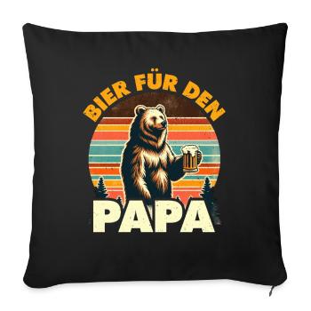 Future papa BIÈRE POUR PAPA Drôle - Housse de coussin décorative 45 x 45 cm - noir - Devant