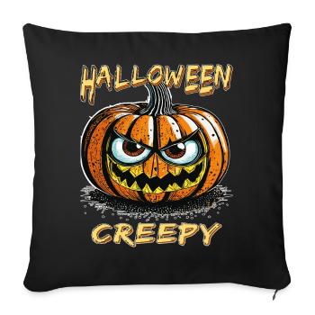 CITROUILLE D’HALLOWEEN EFFRAYANTE - Housse de coussin décorative 45 x 45 cm - noir - Devant