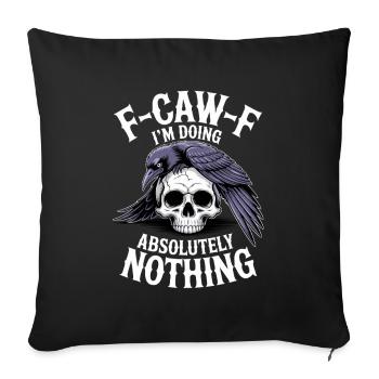 F-GAW-F Absolutely Nothing Skull Raven - Sofa pillowcase 17,3'' x 17,3'' (45 x 45 cm) - black - Front