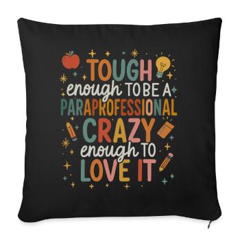 Assez dur pour être un paraprofessionnel - Housse de coussin décorative 45 x 45 cm - noir - Devant