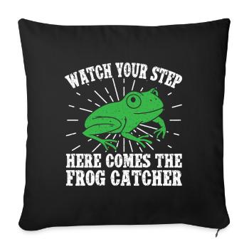 Frog Catcher Watch Your Step Frog - Sofakissenbezug 45 x 45 cm - Schwarz - Vorne