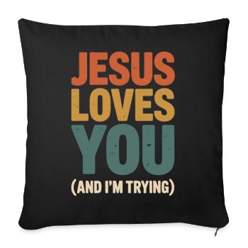 Jesus Loves You Tee - Sofakissenbezug 45 x 45 cm - Schwarz - Vorne
