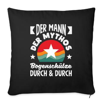 Bogenschießen Bogenschütze Geschenk - Sofakissenbezug 45 x 45 cm - Schwarz - Vorne