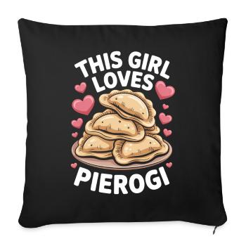 Pierogi Spruch Polnisch Lustiges Pierogi Geschenk - Sofakissenbezug 45 x 45 cm - Schwarz - Vorne