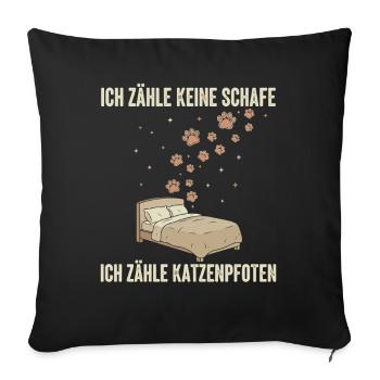 I Count Cat Paws Bed Decor - Sofa pillowcase 17,3'' x 17,3'' (45 x 45 cm) - black - Front