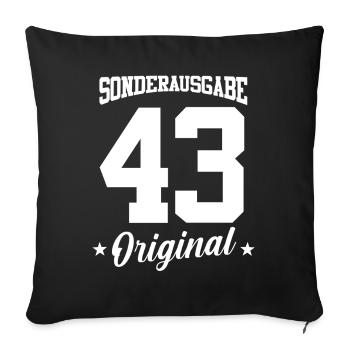 43 Geburtstag - Sofakissenbezug 45 x 45 cm - Schwarz - Vorne