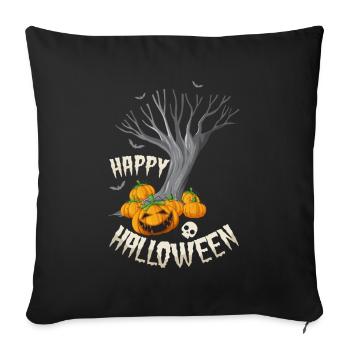 Ferme des citrouilles d’Halloween - Housse de coussin décorative 45 x 45 cm - noir - Devant