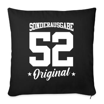 52 Geburtstag - Sofakissenbezug 45 x 45 cm - Schwarz - Vorne