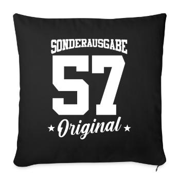 57 Birthday - Sofa pillowcase 17,3'' x 17,3'' (45 x 45 cm) - black - Front