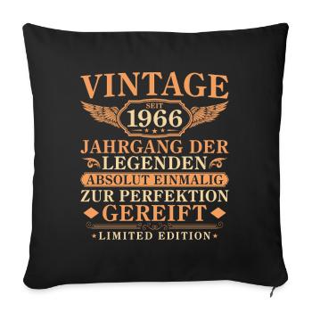 Millésime depuis 1966 Cru - 60ème Anniversaire - Housse de coussin décorative 45 x 45 cm - noir - Devant