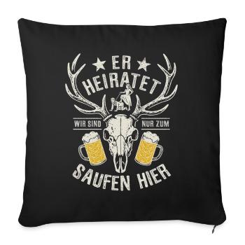 Il va se marier - JGA Team Bräutigam - Housse de coussin décorative 45 x 45 cm - noir - Devant