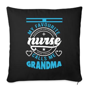 Cadeaux de grand-mère infirmière fière - Housse de coussin décorative 45 x 45 cm - noir - Devant