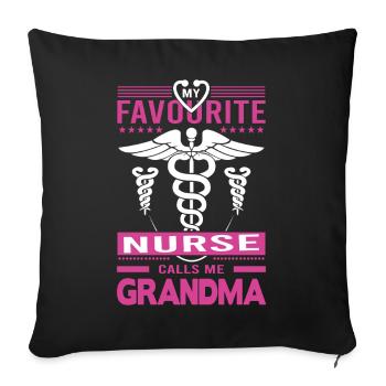 Stolze Krankenschwester Oma Geschenke - Sofakissenbezug 45 x 45 cm - Schwarz - Vorne