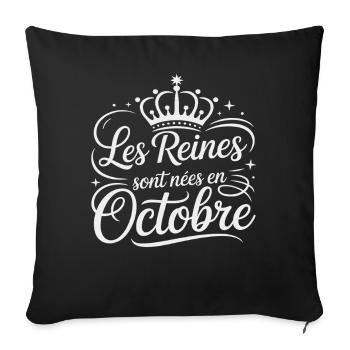 The Queens were born in October Anniversary - Sofa pillowcase 17,3'' x 17,3'' (45 x 45 cm) - black - Front