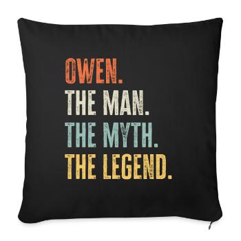 Owen Man Myth Legend Retro Design Gift Name - Sofa pillowcase 17,3'' x 17,3'' (45 x 45 cm) - black - Front