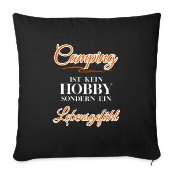 Le camping n’est pas un passe-temps mais un mode de vie - Housse de coussin décorative 45 x 45 cm - noir - Devant