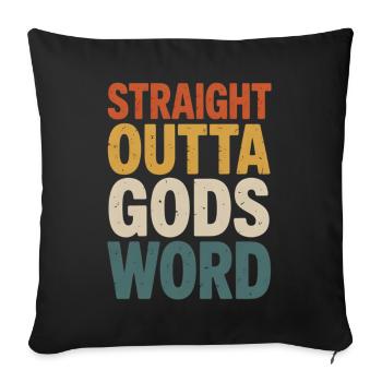 Tout droit sorti de la parole de Dieu - Housse de coussin décorative 45 x 45 cm - noir - Devant