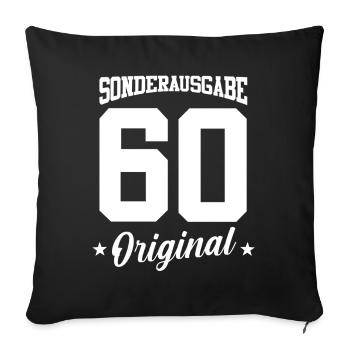 60 Birthday - Sofa pillowcase 17,3'' x 17,3'' (45 x 45 cm) - black - Front
