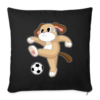 Dog Soccer Player Soccer - Sofa pillowcase 17,3'' x 17,3'' (45 x 45 cm) - black - Front