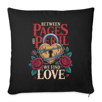 Romance sombre entre les pages et le péril Nous trouvons l’amour - Housse de coussin décorative 45 x 45 cm - noir - Devant