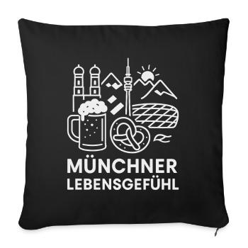 Münchner Lebensgefühl Motiv - Sofakissenbezug 45 x 45 cm - Schwarz - Vorne
