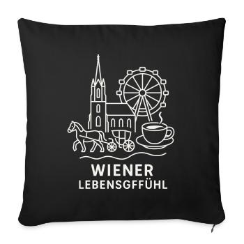 Wiener Lebensgefühl Collage - Sofakissenbezug 45 x 45 cm - Schwarz - Vorne